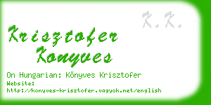 krisztofer konyves business card